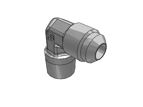 Parker Brass Air Brake Fittings 90 Degree elbow CAD view